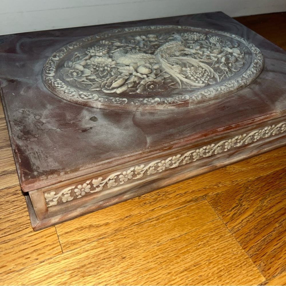 Incolay Stone Jewelry Box 14” X 10” X 2.5” - Picture 5 of 10